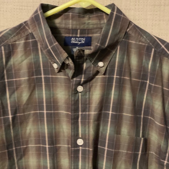 Classic Plaid Button-Down Shirt - Green and Brown - Picture 2 of 5
